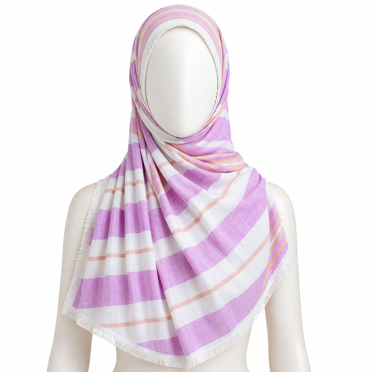 Pink Stripes Cotton Scarf